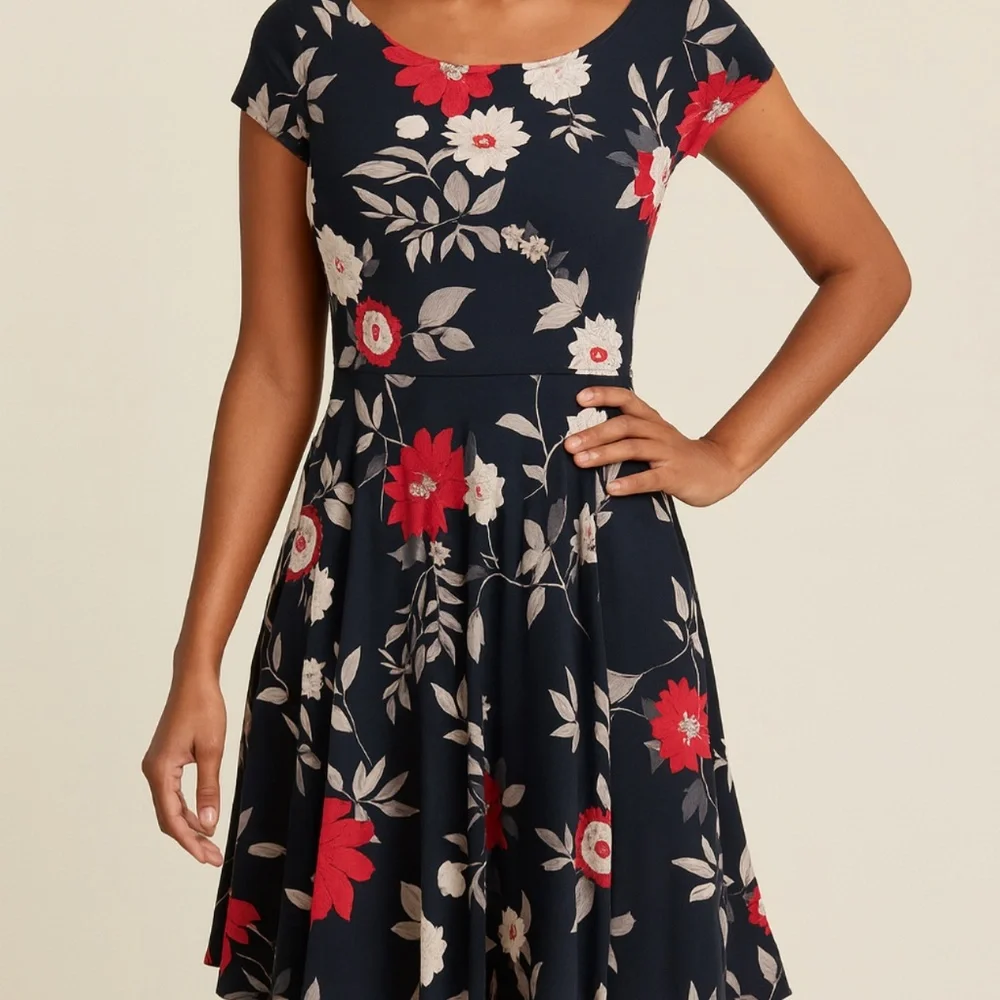 Ann Taylor LOFT Floral Fit & Flare Dress – Size M - Picture 1 of 7